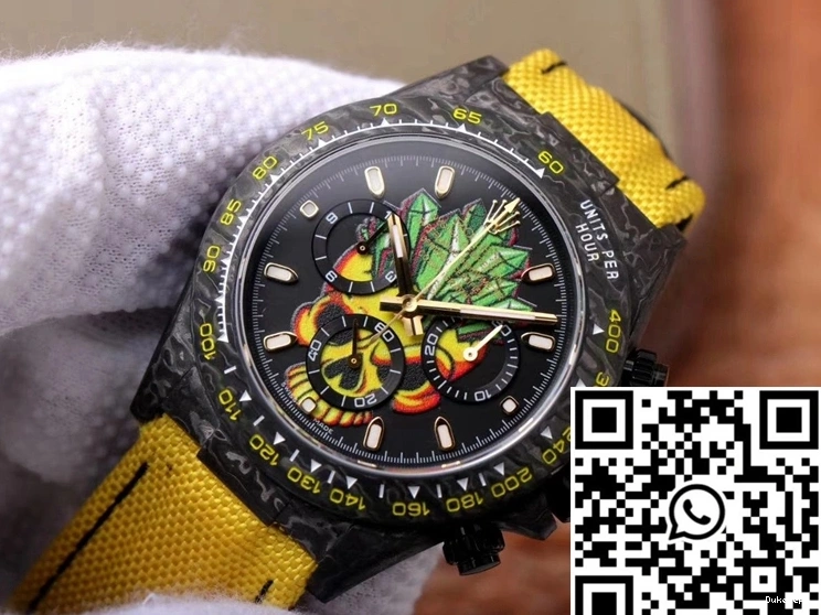 Color Fiber Dial Carbon Rolex Daytona Chronograph Cosmos Skull Edition 0706